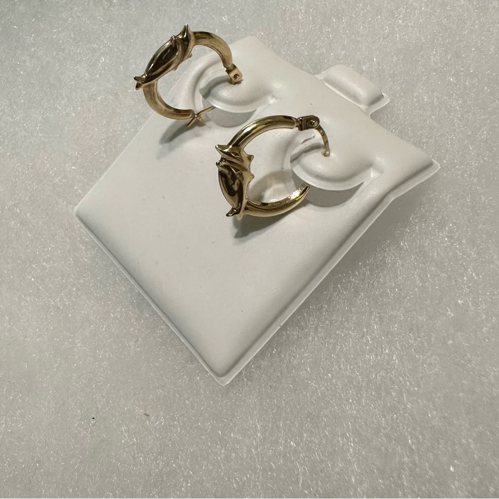 Elegant Gold 14k Hoop Earrings dolphin